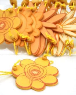Holzblüte gelb zum Festbinden - everyday-dekoaccessoires, dekoaccessoires